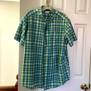 Columbia Mens Large Plaid Button Shirt 100% cotton